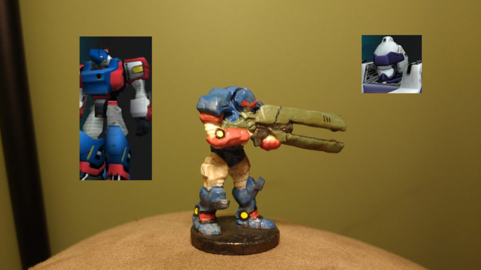 Enforcer Peacekeeper painted red, white, and blue with PSO RAcast images included