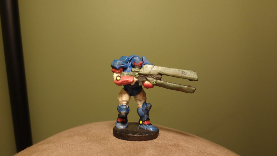 Enforcer Peacekeepers Miniature painted red, white, and blue