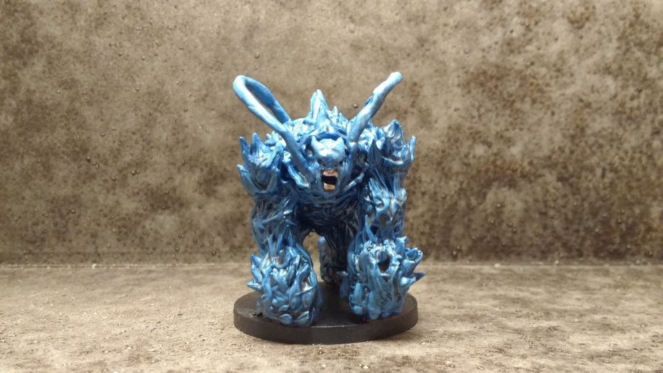 The Plague Aberration miniature from Mantic Games converted and painted to resemble the Dark Falz from Phantasy Star