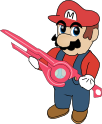 Mario holding the Monado