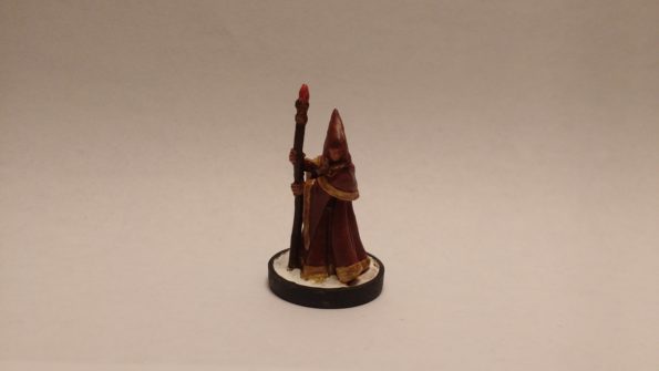 Anirion Wood Elf Wizard miniature from Reaper Bones. Viewed from front.