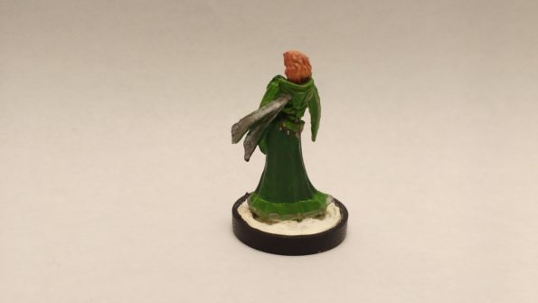 Ostarzha Elf Cleric miniature from Reaper Bones. Viewed from Back.