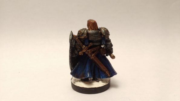 The Duke Gerard miniature from Reaper Bones. Viewed from Back.