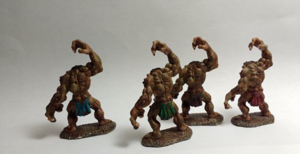 Cave Troll miniatures from Reaper Bones viewed from behind