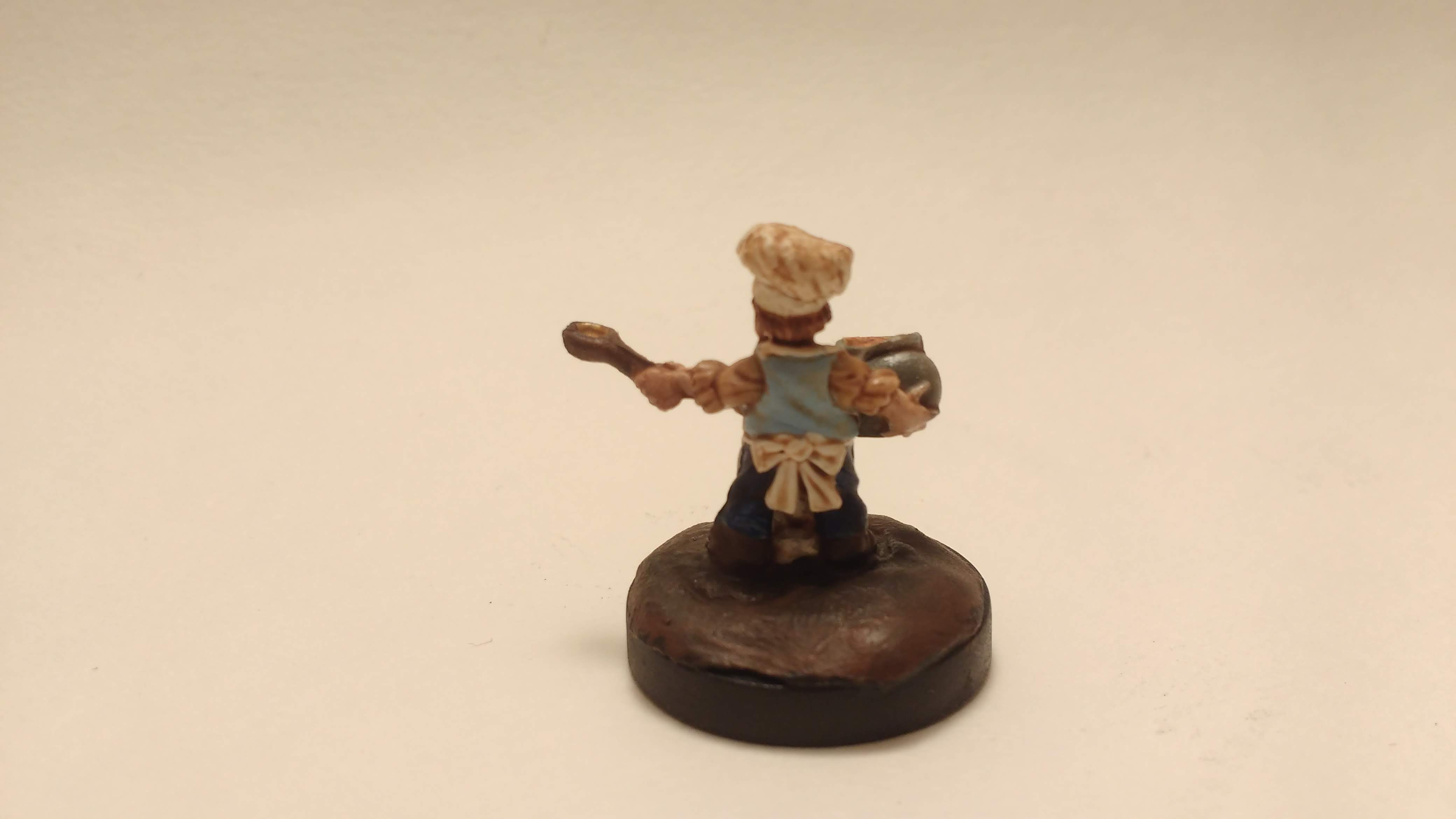 Halfling Cook miniature from Reaper Miniature viewed from behind