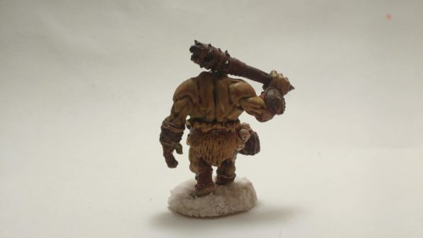 The Ogre Guard miniature from Reaper Bones viewed from behind