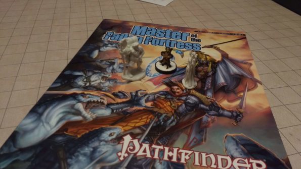 Pathfinder with Pop - The three Player Characters on top of the Master of the Fallen Fortress