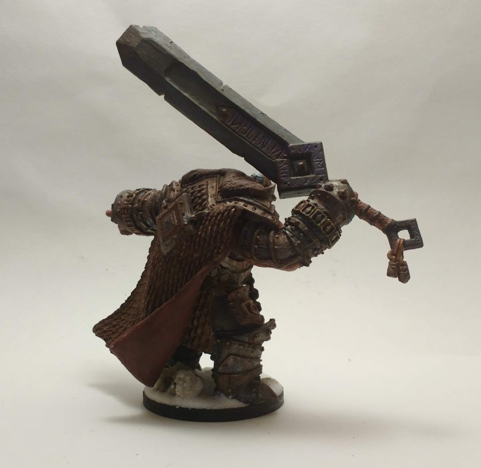 Skorg Ironskull Fire Giant King miniature from Reaper Bones viewed from behind